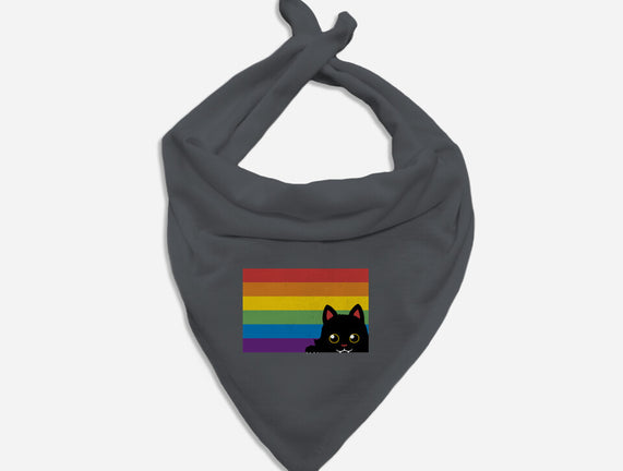 Peeking Cat Rainbow Pride Flag