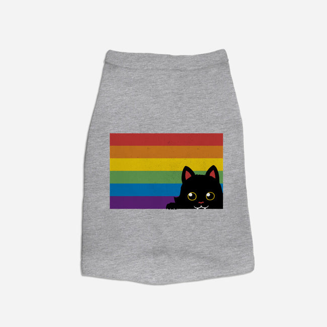 Peeking Cat Rainbow Pride Flag-Cat-Basic-Pet Tank-tobefonseca