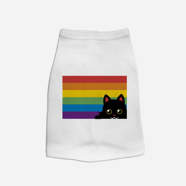 Peeking Cat Rainbow Pride Flag-Cat-Basic-Pet Tank-tobefonseca