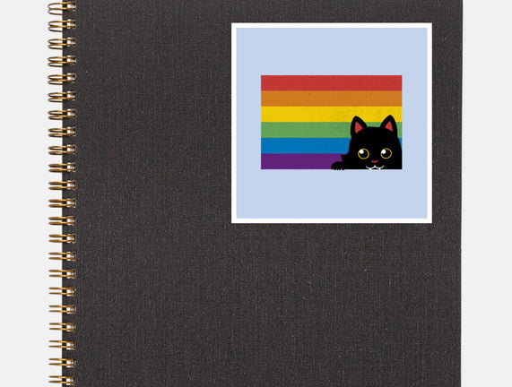 Peeking Cat Rainbow Pride Flag