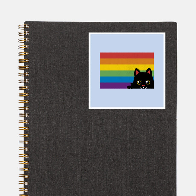 Peeking Cat Rainbow Pride Flag-None-Glossy-Sticker-tobefonseca