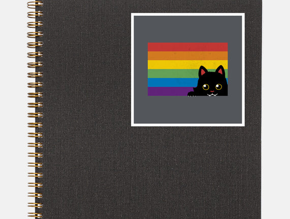 Peeking Cat Rainbow Pride Flag