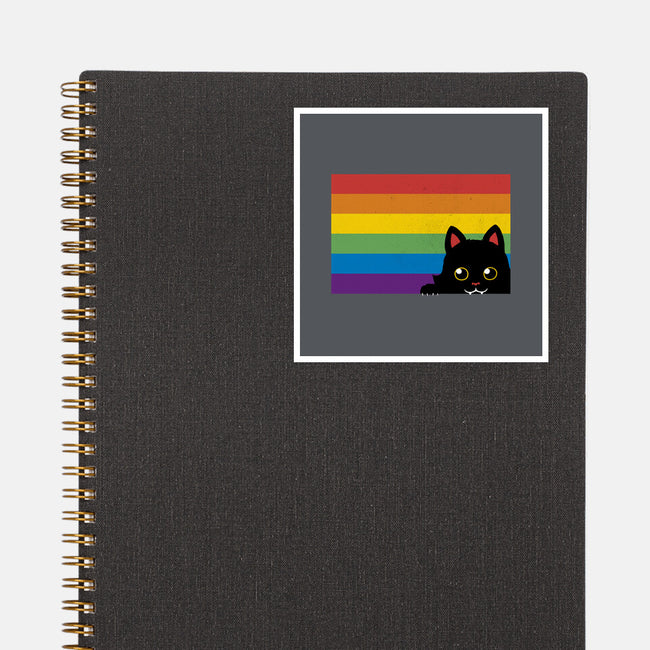 Peeking Cat Rainbow Pride Flag-None-Glossy-Sticker-tobefonseca