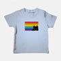 Peeking Cat Rainbow Pride Flag-Baby-Basic-Tee-tobefonseca