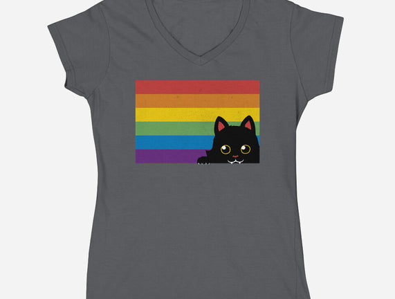 Peeking Cat Rainbow Pride Flag