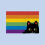 Peeking Cat Rainbow Pride Flag-Womens-Basic-Tee-tobefonseca