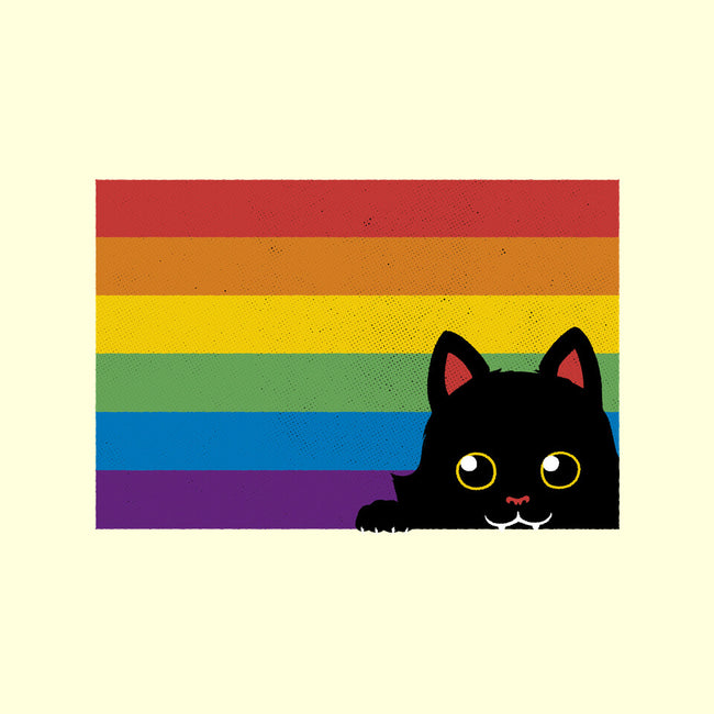 Peeking Cat Rainbow Pride Flag-None-Indoor-Rug-tobefonseca