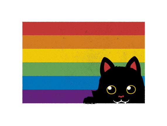 Peeking Cat Rainbow Pride Flag