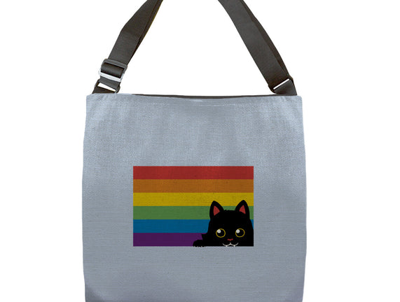 Peeking Cat Rainbow Pride Flag