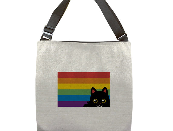 Peeking Cat Rainbow Pride Flag