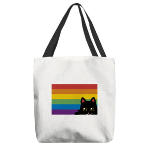 Peeking Cat Rainbow Pride Flag