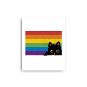 Peeking Cat Rainbow Pride Flag