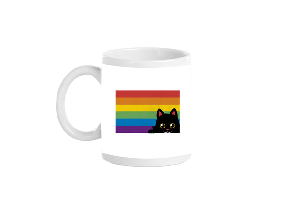 Peeking Cat Rainbow Pride Flag