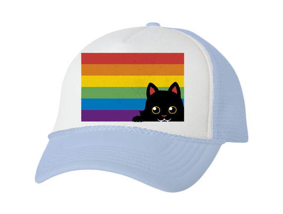 Peeking Cat Rainbow Pride Flag