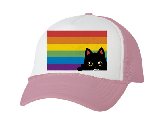 Peeking Cat Rainbow Pride Flag