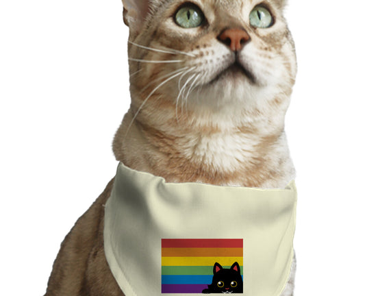 Peeking Cat Rainbow Pride Flag