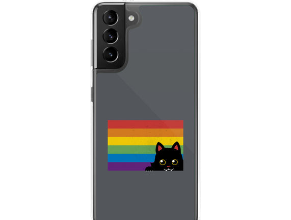 Peeking Cat Rainbow Pride Flag