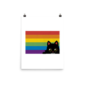 Peeking Cat Rainbow Pride Flag