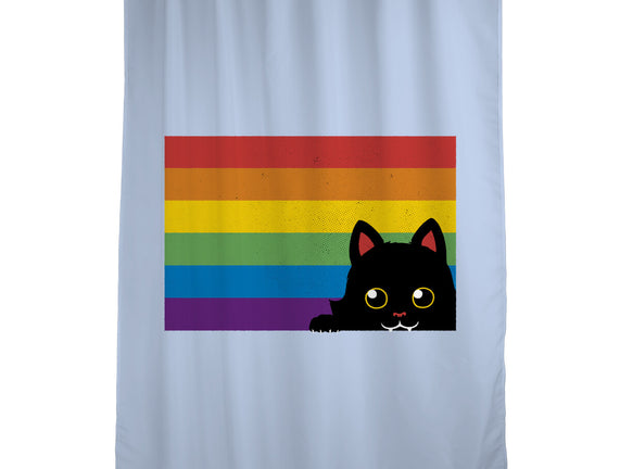 Peeking Cat Rainbow Pride Flag