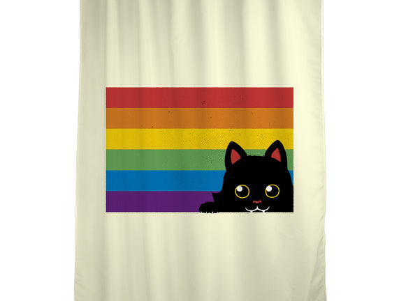 Peeking Cat Rainbow Pride Flag