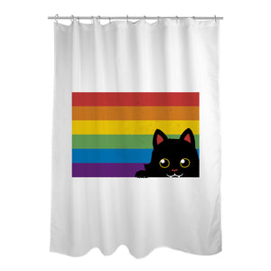 Peeking Cat Rainbow Pride Flag