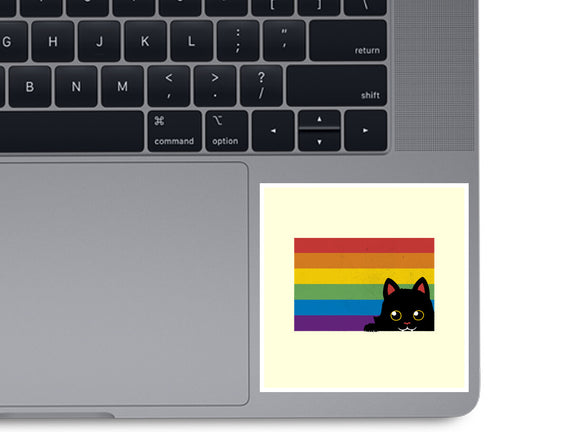 Peeking Cat Rainbow Pride Flag