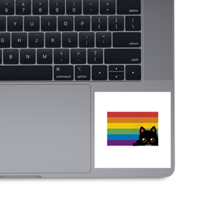 Peeking Cat Rainbow Pride Flag