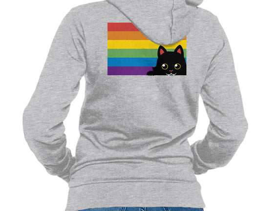 Peeking Cat Rainbow Pride Flag