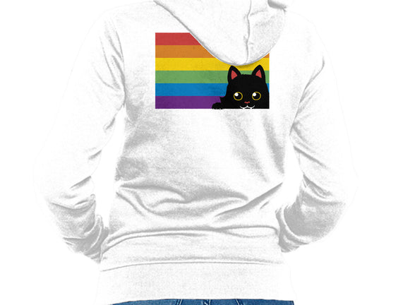 Peeking Cat Rainbow Pride Flag