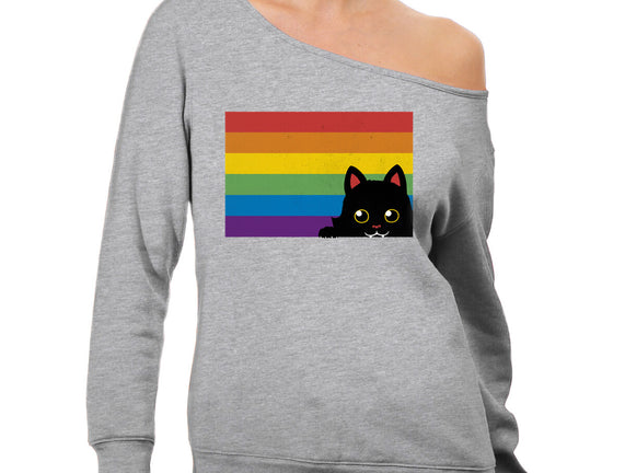 Peeking Cat Rainbow Pride Flag