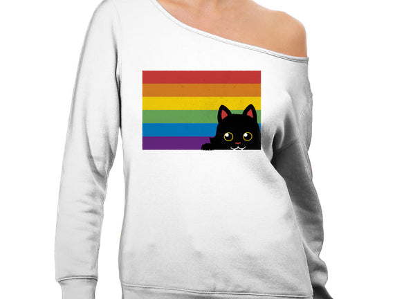 Peeking Cat Rainbow Pride Flag