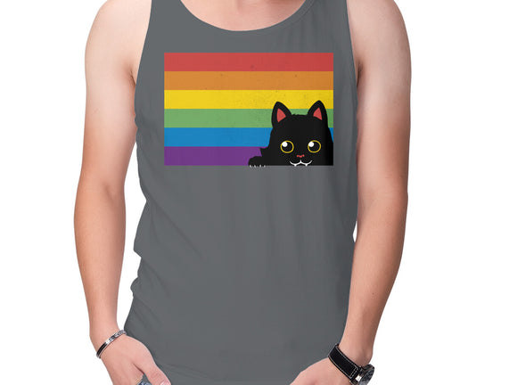 Peeking Cat Rainbow Pride Flag