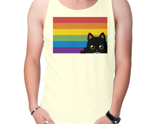 Peeking Cat Rainbow Pride Flag