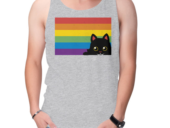 Peeking Cat Rainbow Pride Flag