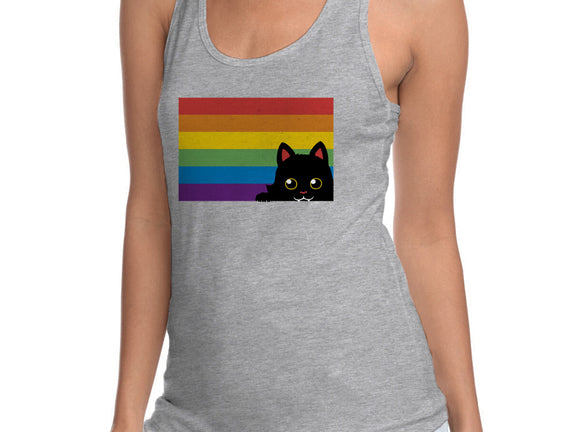 Peeking Cat Rainbow Pride Flag