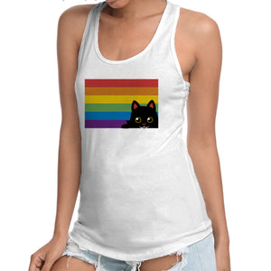 Peeking Cat Rainbow Pride Flag