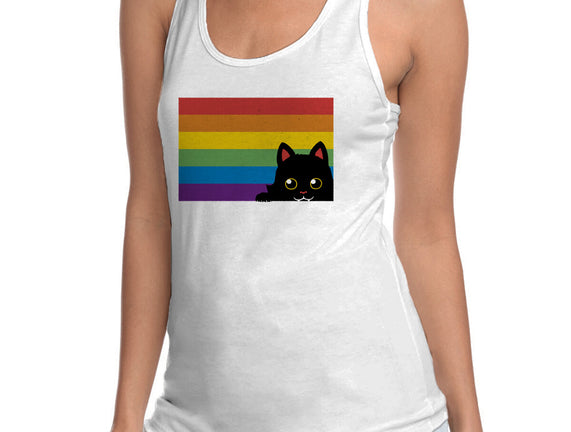 Peeking Cat Rainbow Pride Flag