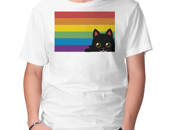 Peeking Cat Rainbow Pride Flag