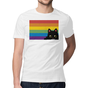 Peeking Cat Rainbow Pride Flag