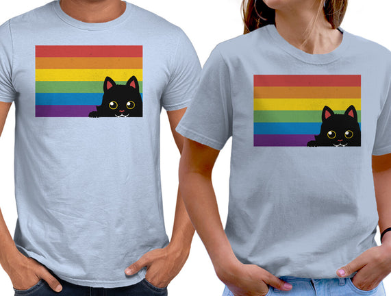 Peeking Cat Rainbow Pride Flag
