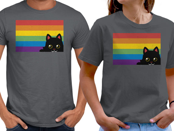 Peeking Cat Rainbow Pride Flag