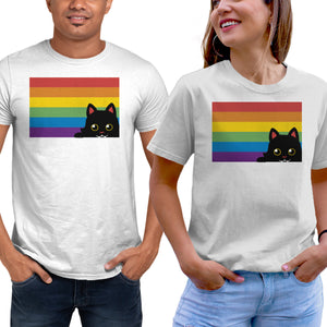 Peeking Cat Rainbow Pride Flag