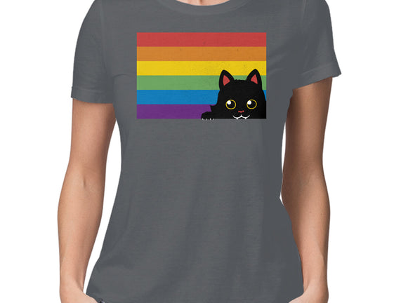 Peeking Cat Rainbow Pride Flag