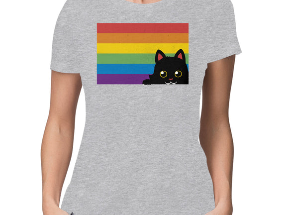 Peeking Cat Rainbow Pride Flag