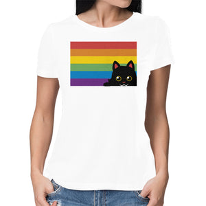 Peeking Cat Rainbow Pride Flag