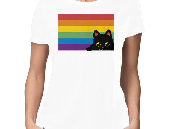 Peeking Cat Rainbow Pride Flag