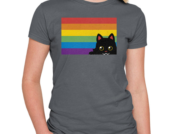 Peeking Cat Rainbow Pride Flag
