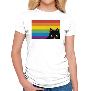 Peeking Cat Rainbow Pride Flag