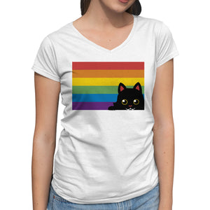 Peeking Cat Rainbow Pride Flag