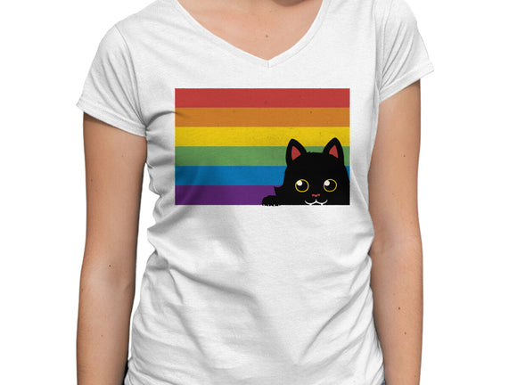 Peeking Cat Rainbow Pride Flag